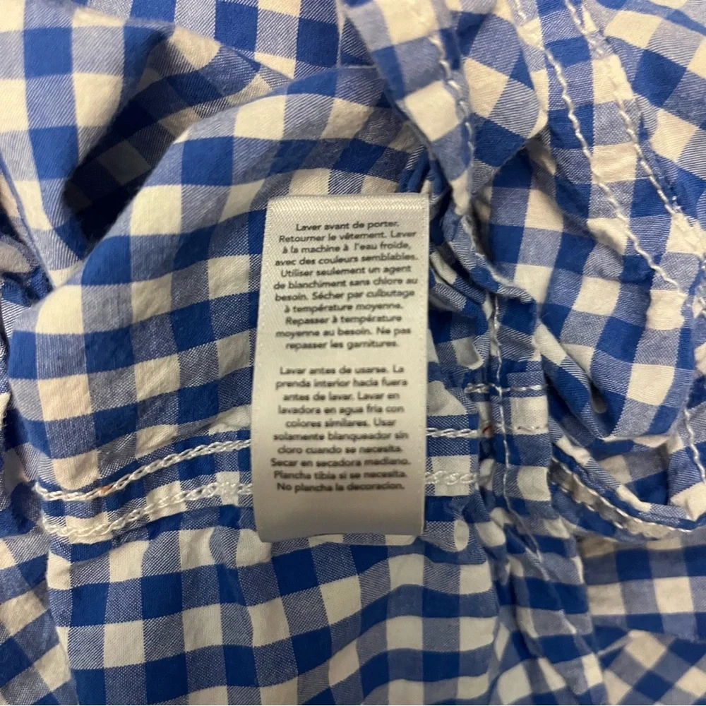 Oshkosh B’Gosh Boys Size 5T Blue Long Sleeve  Gingham Button Down Shirt